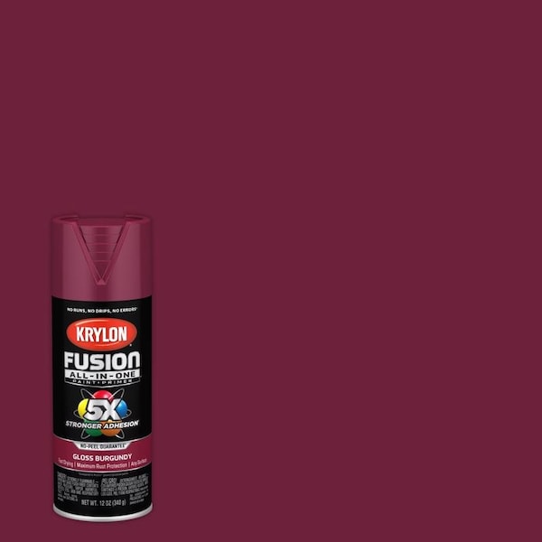Short Cuts Krylon Fusion All-In-One Gloss Burgundy Paint+Primer Spray Paint 12 oz K02704007 - main